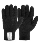 Двойные шерстяные перчатки (70% шерсть + 30% акрил), 7.5 класс, черные